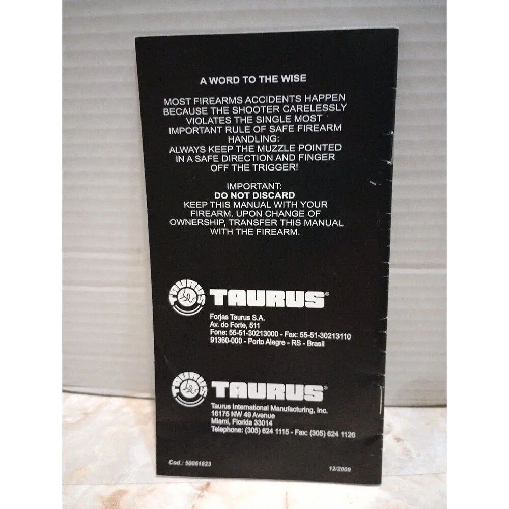 TAURUS REVOLVER OWNERS MANUAL 2009